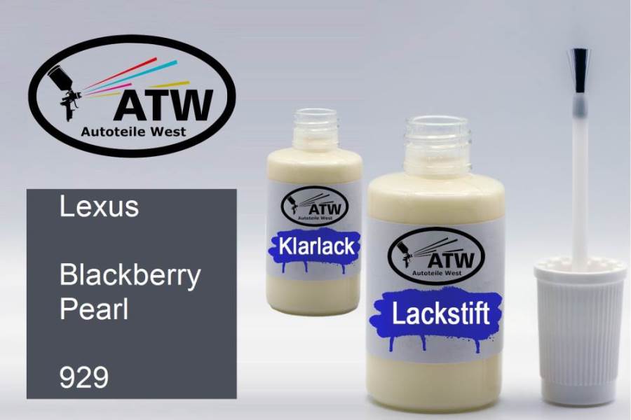 Lexus, Blackberry Pearl, 929: 20ml Lackstift + 20ml Klarlack - Set, von ATW Autoteile West.